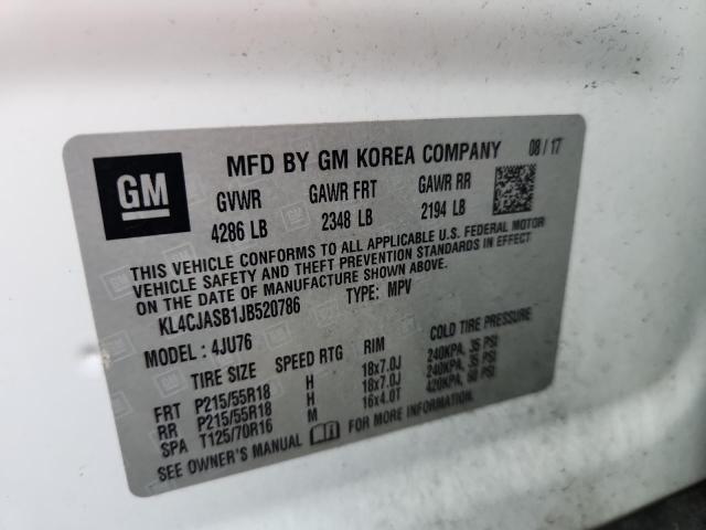 Продажа на аукционе авто 2018 Buick Encore, vin: KL4CJASB1JB520786, номер лота: 53416266