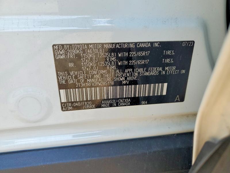 2023 Toyota Rav4 მანქანა იყიდება აუქციონზე, vin: 2T3H1RFV2PW285118, აუქციონის ნომერი: 52740996