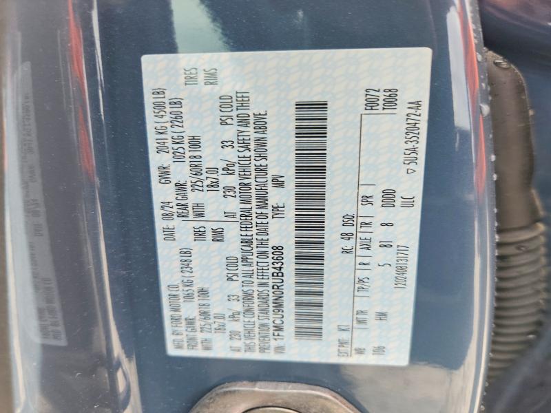 Продажа на аукционе авто 2024 Ford Escape, vin: 1FMCU9MN0RUB43608, номер лота: 54420386