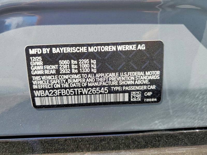 2026 Bmw 430i მანქანა იყიდება აუქციონზე, vin: WBA23FB05TFW26545, აუქციონის ნომერი: 55634576