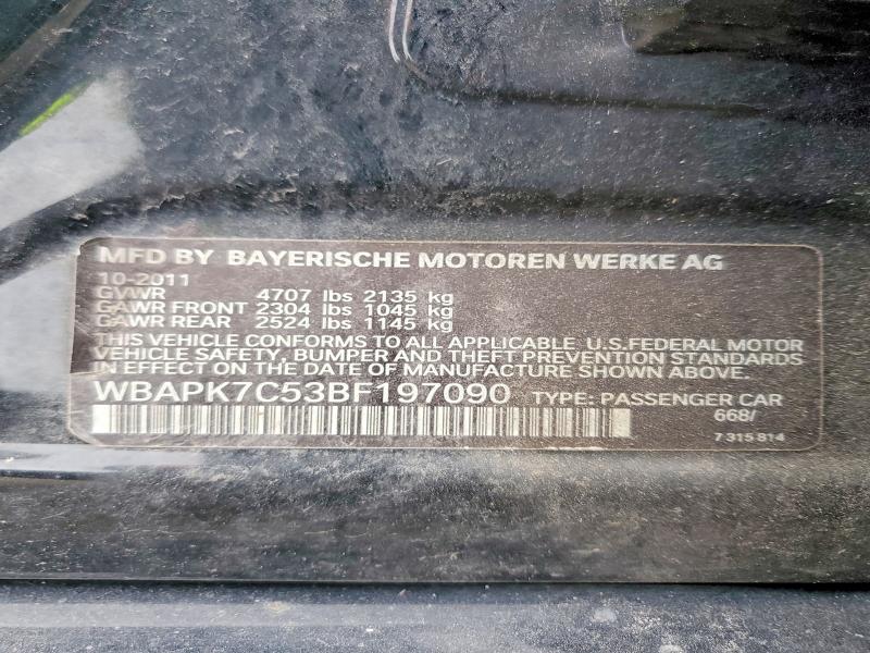 Продажа на аукционе авто 2011 Bmw 328, vin: WBAPK7C53BF197090, номер лота: 53263436
