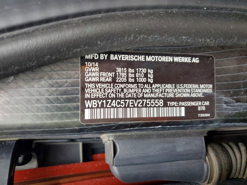2014 Bmw I3 მანქანა იყიდება აუქციონზე, vin: WBY1Z4C57EV275558, აუქციონის ნომერი: 53796556