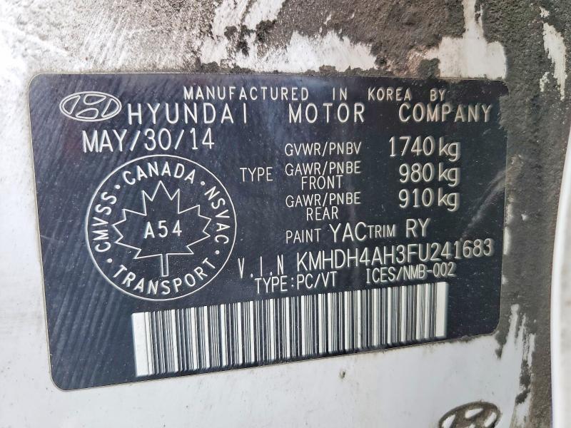 Продажа на аукционе авто 2015 Hyundai Elantra, vin: KMHDH4AH3FU241683, номер лота: 54988316