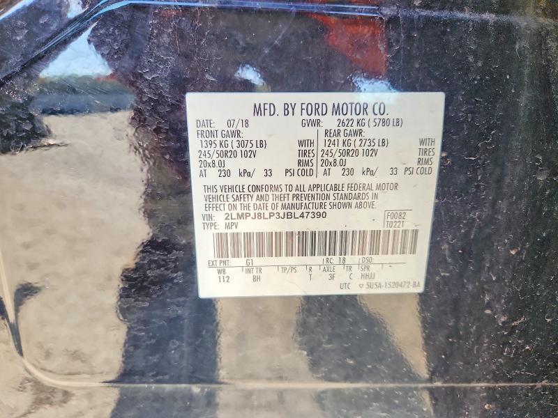 Продажа на аукционе авто 2018 Lincoln Mkx, vin: 2LMPJ8LP3JBL47390, номер лота: 52811246