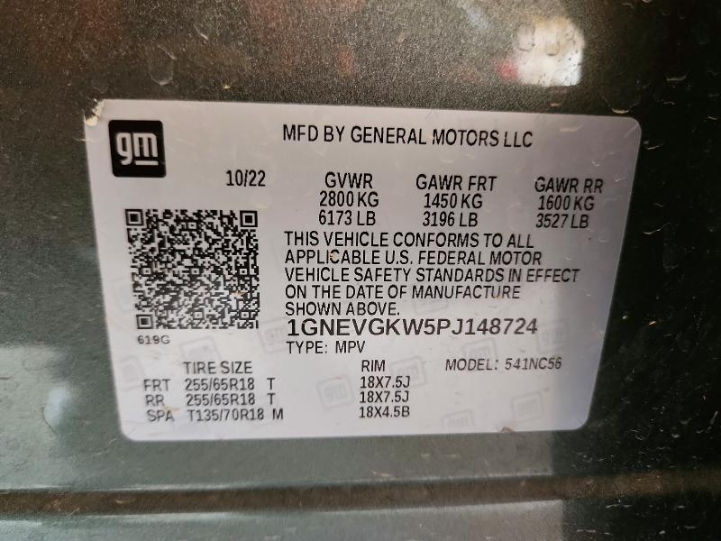 Продаж на аукціоні авто 2023 Chevrolet Traverse, vin: 1GNEVGKW5PJ148724, номер лоту: 54164566
