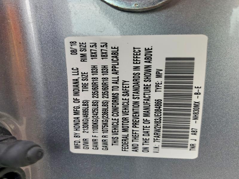 54192706 :رقم المزاد ، 7FARW2H83JE084866 vin ، 2018 Honda Cr-v مزاد بيع