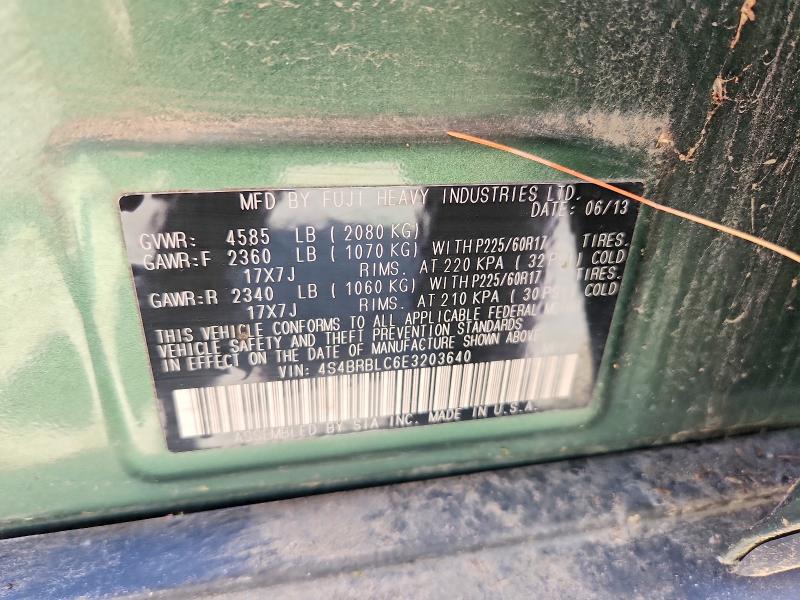 Продажа на аукционе авто 2014 Subaru Outback, vin: 4S4BRBLC6E3203640, номер лота: 52589176