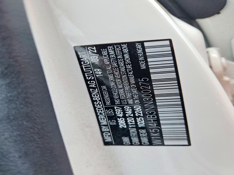 Aukcja sprzedaży 2022 Mercedes-benz Cla, vin: W1K5J4HB3NN300275, numer aukcji: 53965116