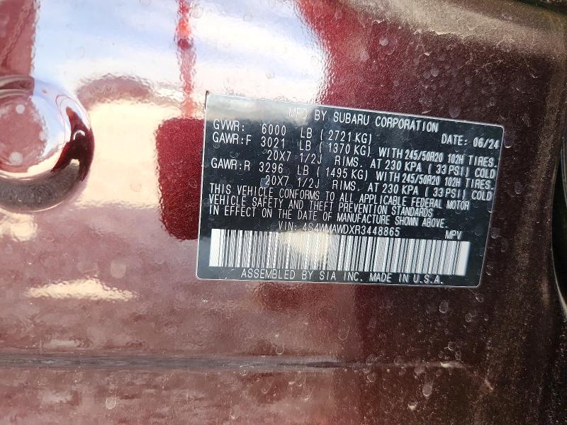 Aukcja sprzedaży 2024 Subaru Ascent, vin: 4S4WMAWDXR3448865, numer aukcji: 52256286