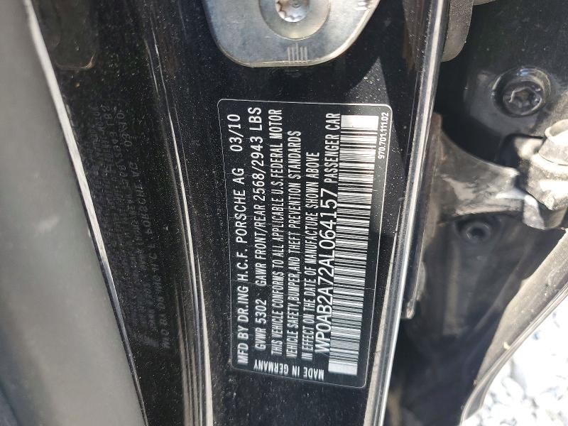 54174266 :رقم المزاد ، WP0AB2A72AL064157 vin ، 2010 Porsche Panamera مزاد بيع