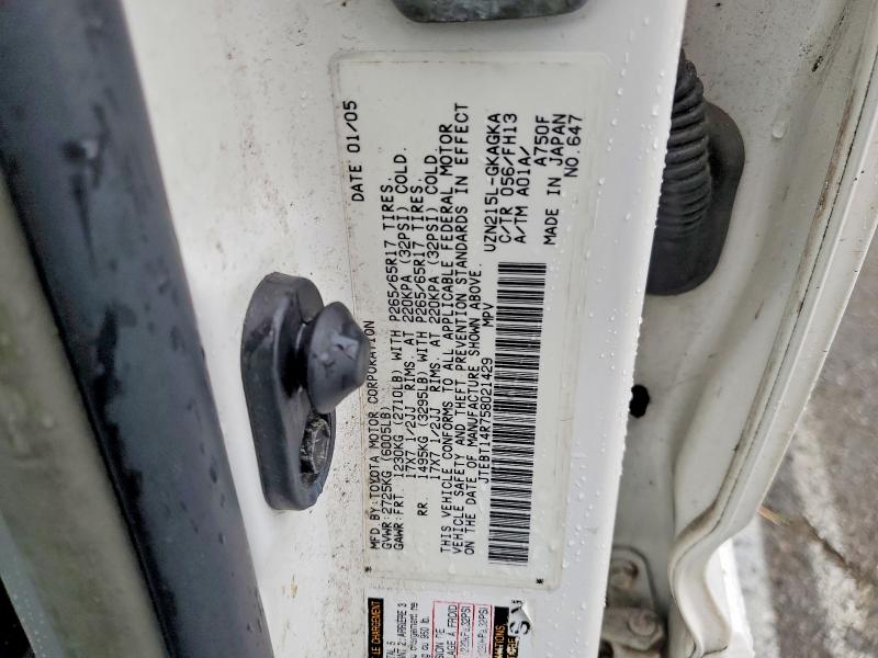 52203416 :رقم المزاد ، JTEBT14R758021429 vin ، 2005 Toyota 4runner مزاد بيع