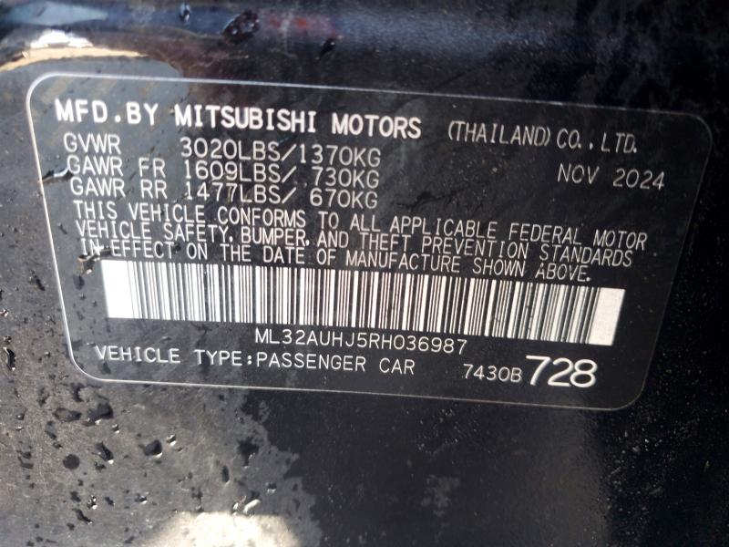 Продаж на аукціоні авто 2024 Mitsubishi Mirage, vin: ML32AUHJ5RH036987, номер лоту: 52993456