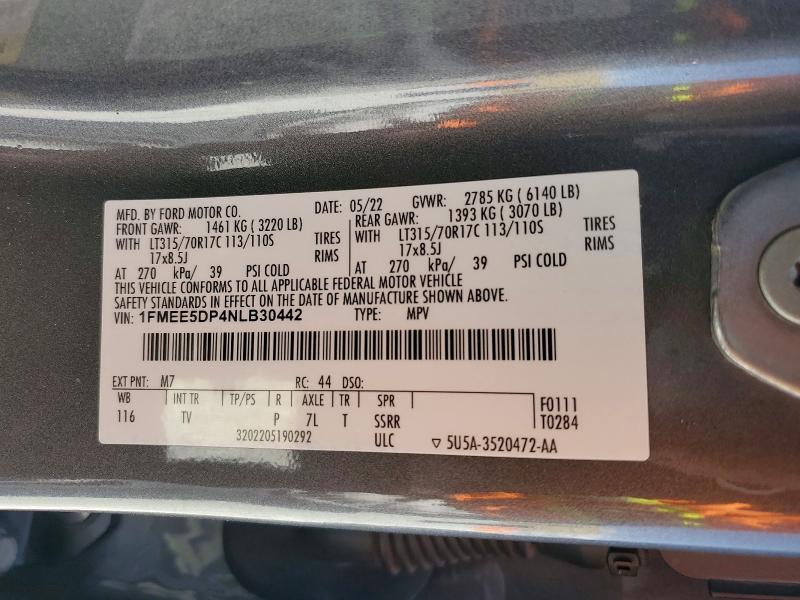 Aukcja sprzedaży 2022 Ford Bronco, vin: 1FMEE5DP4NLB30442, numer aukcji: 53734276