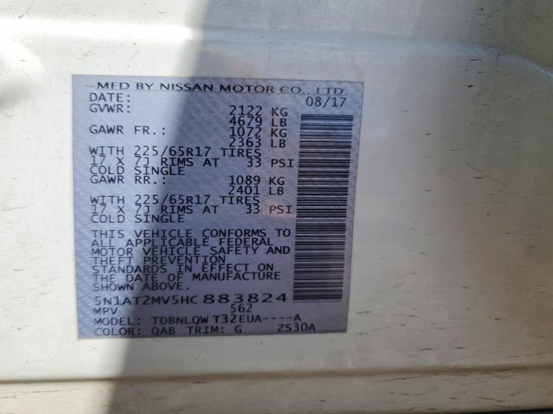 Aukcja sprzedaży 2017 Nissan Rogue, vin: 5N1AT2MV5HC883824, numer aukcji: 53094906