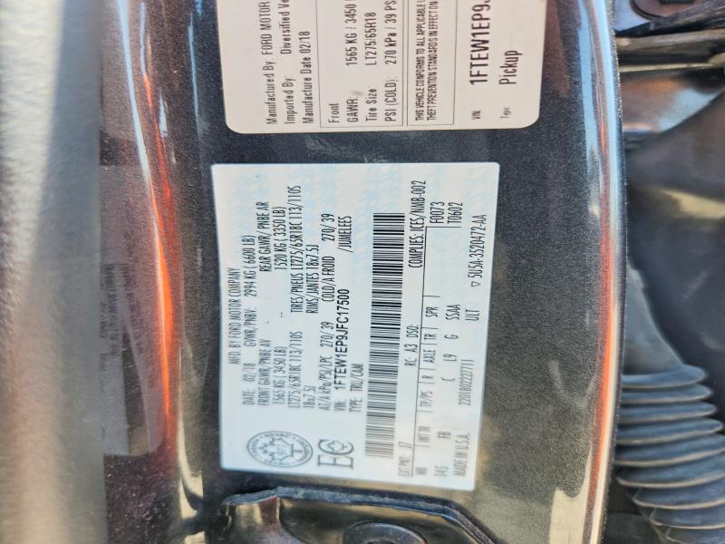 Продаж на аукціоні авто 2018 Ford F150, vin: 1FTEW1EP9JFC17500, номер лоту: 54958666