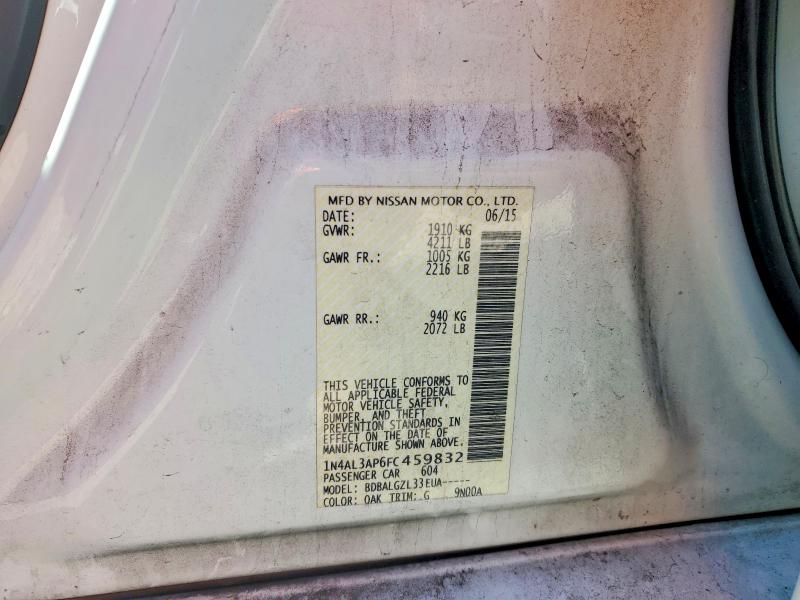Продажа на аукционе авто 2015 Nissan Altima, vin: 1N4AL3AP6FC459832, номер лота: 51881036