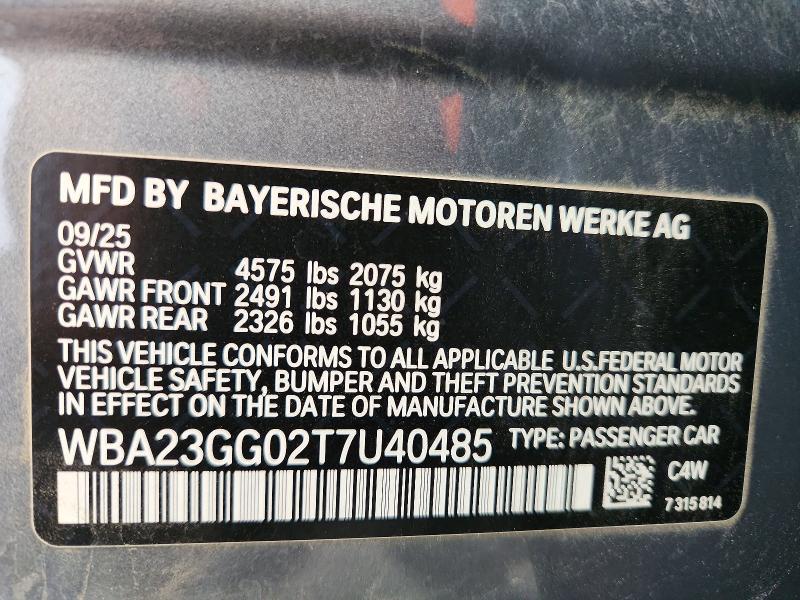 Aukcja sprzedaży 2026 Bmw 228xi, vin: WBA23GG02T7U40485, numer aukcji: 53092246