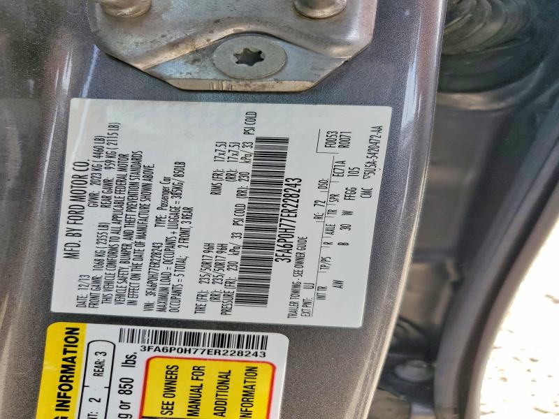 54915736 :رقم المزاد ، 3FA6P0H77ER228243 vin ، 2014 Ford Fusion مزاد بيع