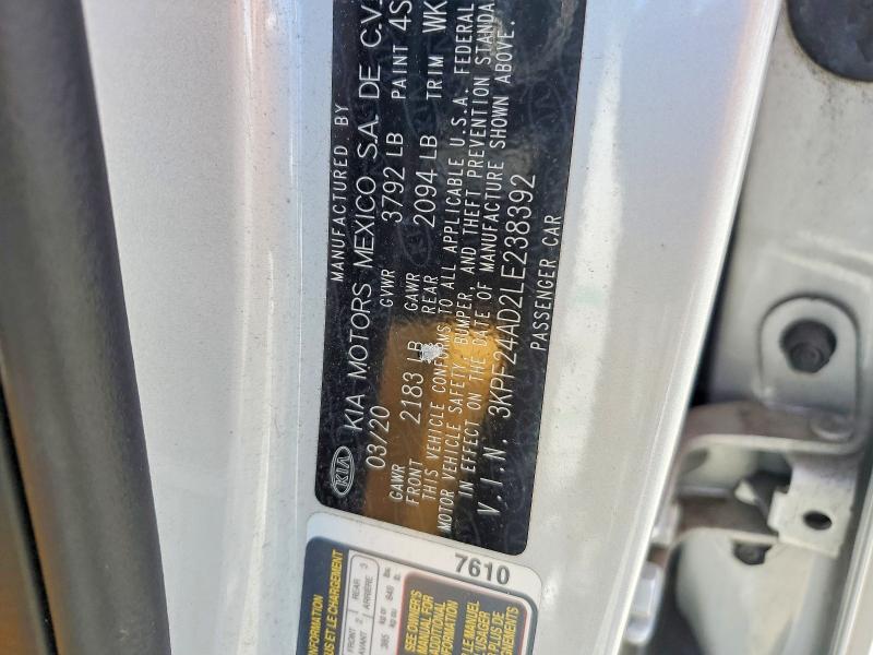 Продажа на аукционе авто 2020 Kia Forte, vin: 3KPF24AD2LE238392, номер лота: 53354996