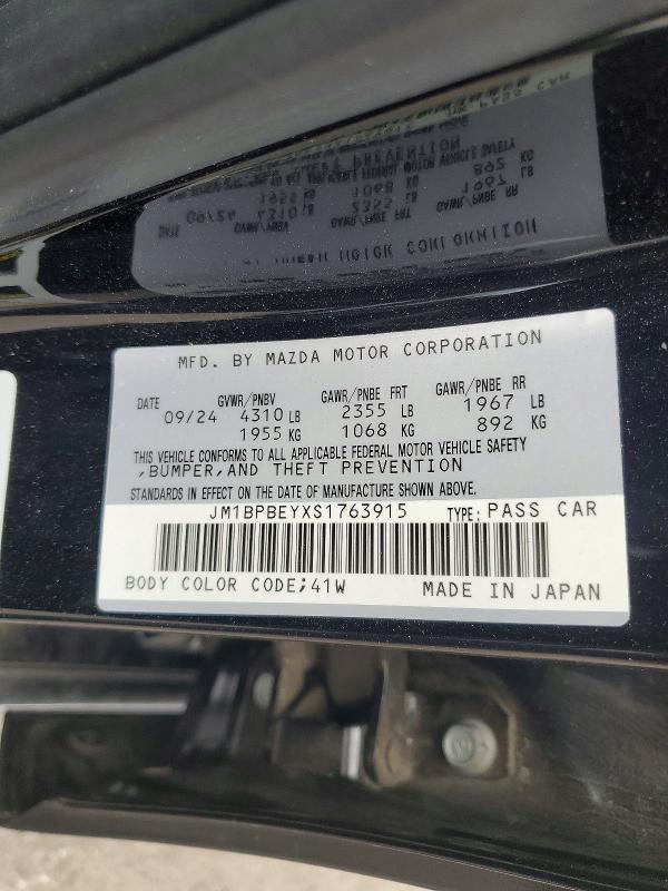 Продажа на аукционе авто 2025 Mazda 3, vin: JM1BPBEYXS1763915, номер лота: 52257476