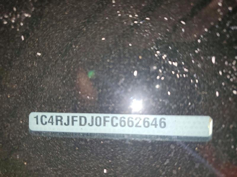53238816 :رقم المزاد ، 1C4RJFDJ0FC662646 vin ، 2015 Jeep Grand Cherokee مزاد بيع