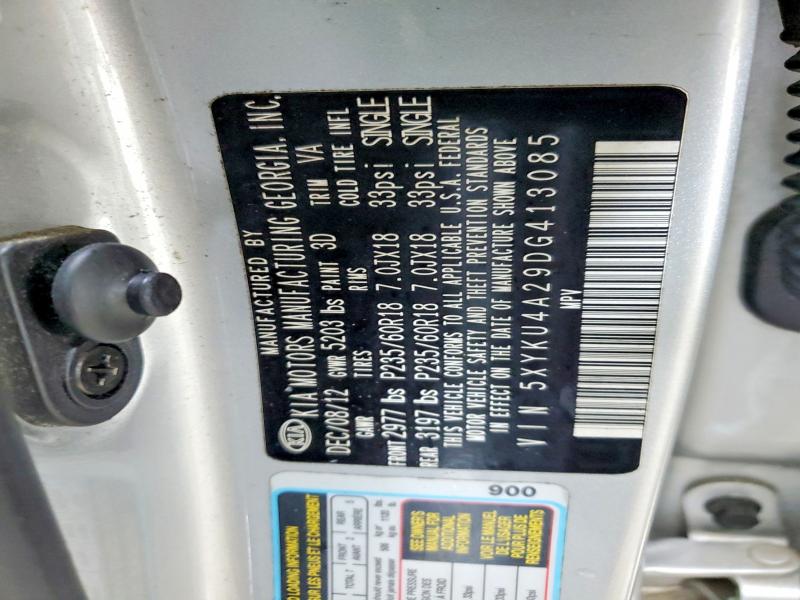 Продажа на аукционе авто 2013 Kia Sorento, vin: 5XYKU4A29DG413085, номер лота: 52780916