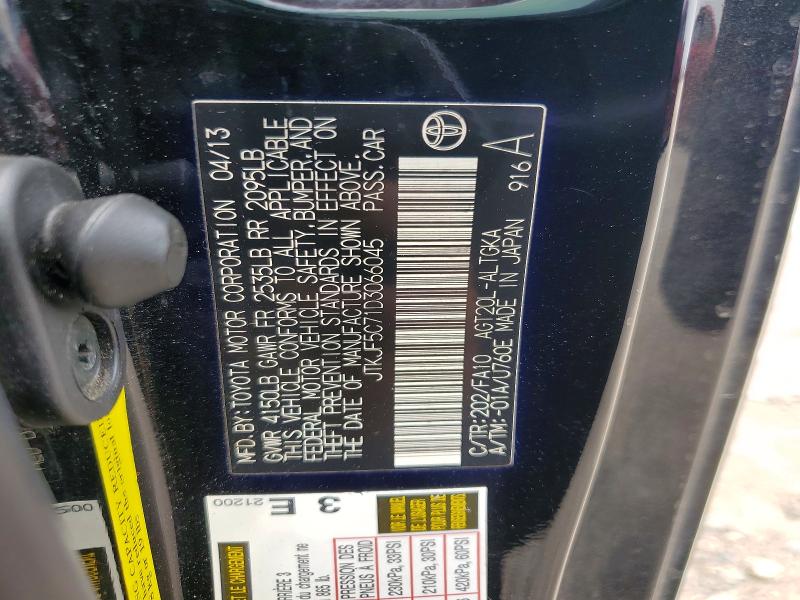 52566116 :رقم المزاد ، JTKJF5C71D3066045 vin ، 2013 Scion Tc مزاد بيع