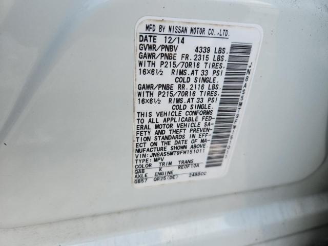 Aukcja sprzedaży 2015 Nissan Rogue Select, vin: JN8AS5MT9FW151011, numer aukcji: 53696666
