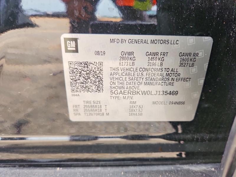 53055436 :رقم المزاد ، 5GAERBKW0LJ135469 vin ، 2020 Buick Enclave مزاد بيع