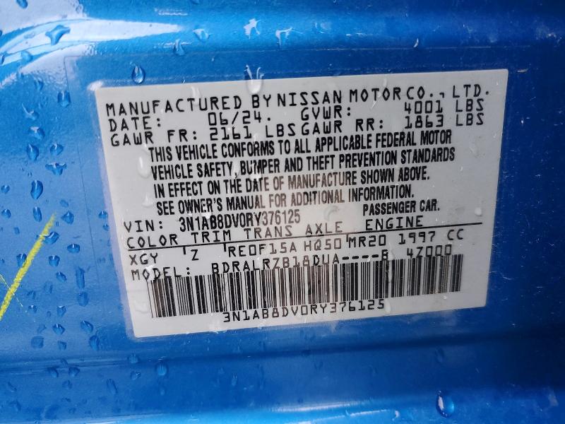 51701096 :رقم المزاد ، 3N1AB8DV0RY376125 vin ، 2024 Nissan Sentra مزاد بيع