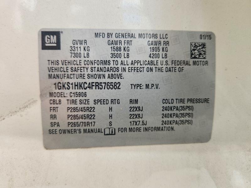 Aukcja sprzedaży 2015 Gmc Yukon Xl, vin: 1GKS1HKC4FR576582, numer aukcji: 54898896
