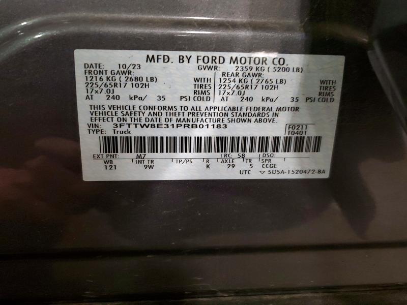 Продажа на аукционе авто 2023 Ford Maverick, vin: 3FTTW8E31PRB01183, номер лота: 53112996