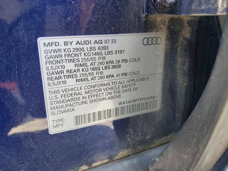 Aukcja sprzedaży 2023 Audi Q7, vin: WA1ACBF72PD029931, numer aukcji: 53512266