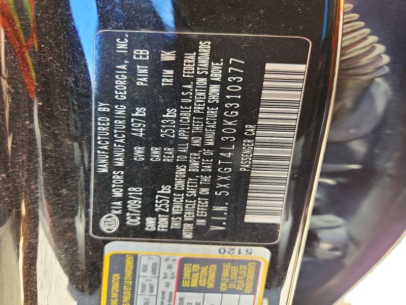 2019 Kia Optima მანქანა იყიდება აუქციონზე, vin: 5XXGT4L30KG310377, აუქციონის ნომერი: 52567316