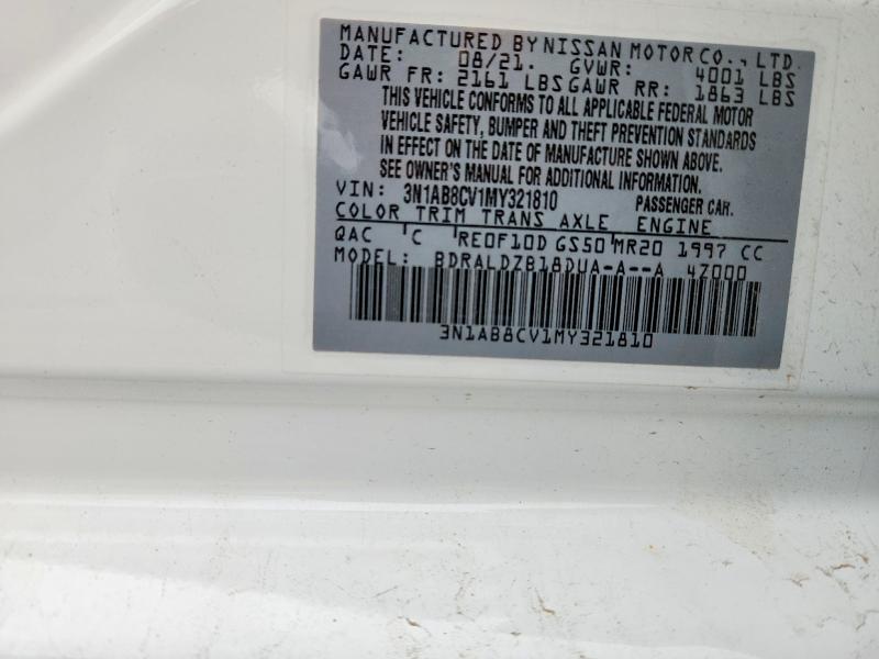 Продажа на аукционе авто 2021 Nissan Sentra, vin: 3N1AB8CV1MY321810, номер лота: 54286056