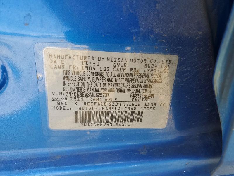 Продажа на аукционе авто 2021 Nissan Versa, vin: 3N1CN8EV3ML825737, номер лота: 55458246