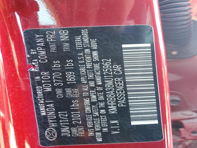 54060626 :رقم المزاد ، KMHRB8A38MU125962 vin ، 2021 Hyundai Venue مزاد بيع