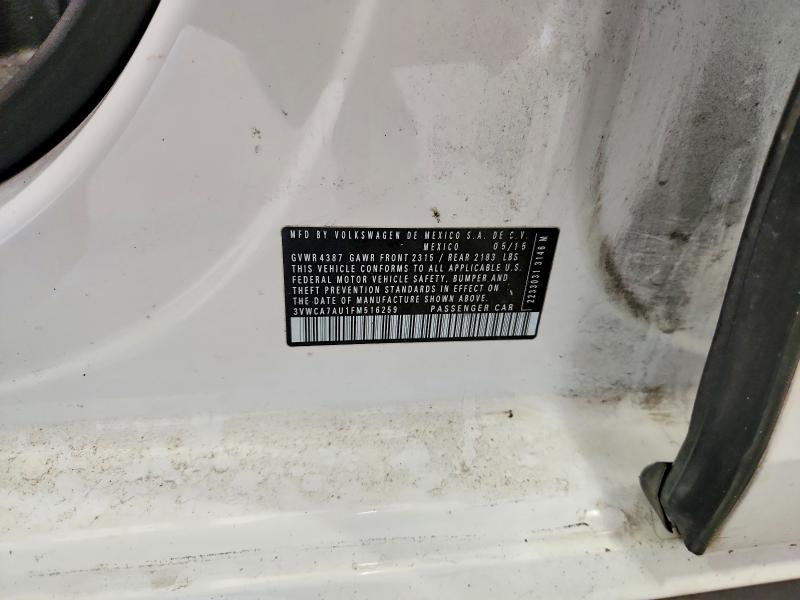 55160546 :رقم المزاد ، 3VWCA7AU1FM516259 vin ، 2015 Volkswagen Golf Sportwagen مزاد بيع