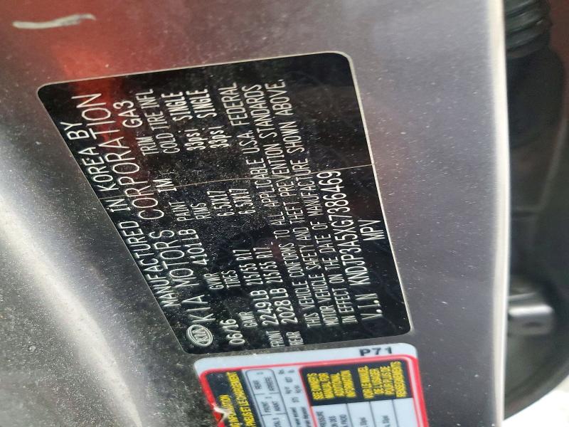 54961806 :رقم المزاد ، KNDJP3A5XG7386469 vin ، 2016 Kia Soul مزاد بيع