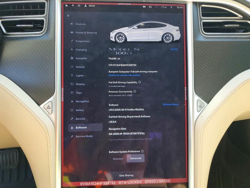 Aukcja sprzedaży 2017 Tesla Model S, vin: 5YJSA1E24HF229722, numer aukcji: 54789776