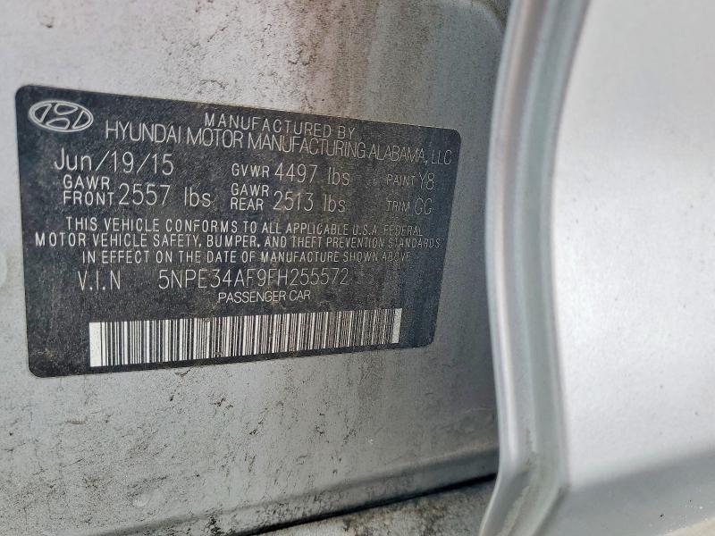 2015 Hyundai Sonata მანქანა იყიდება აუქციონზე, vin: 5NPE34AF9FH255572, აუქციონის ნომერი: 55281486