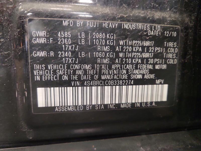 Продаж на аукціоні авто 2011 Subaru Outback, vin: 4S4BRCLC0B3382274, номер лоту: 52864166