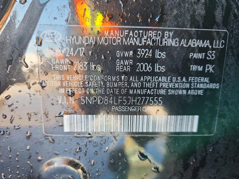 Aukcja sprzedaży 2018 Hyundai Elantra, vin: 5NPD84LF5JH277555, numer aukcji: 53274806