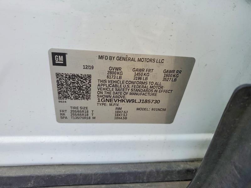 Продаж на аукціоні авто 2020 Chevrolet Traverse, vin: 1GNEVHKW9LJ185730, номер лоту: 52101726