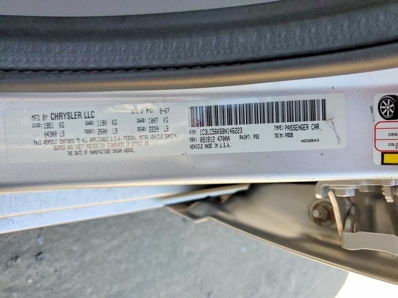 2008 Chrysler Sebring მანქანა იყიდება აუქციონზე, vin: 1C3LC56K68N146223, აუქციონის ნომერი: 52931746