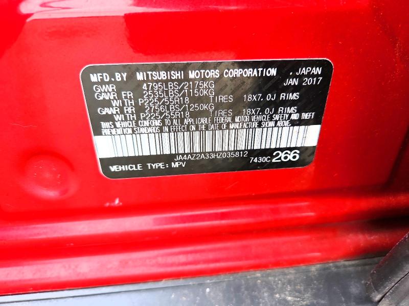 Aukcja sprzedaży 2017 Mitsubishi Outlander, vin: JA4AZ2A33HZ035812, numer aukcji: 52459956