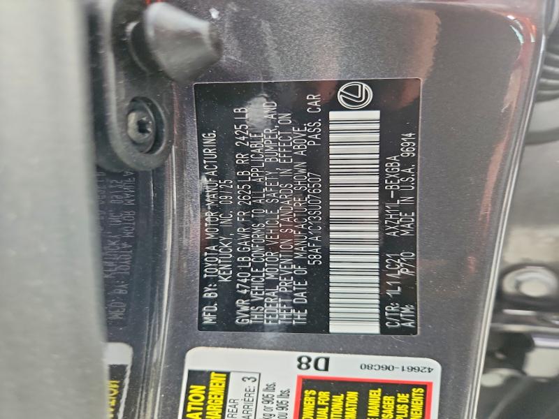 Aukcja sprzedaży 2025 Lexus Es 300h, vin: 58AFA1C13SU076507, numer aukcji: 52662616