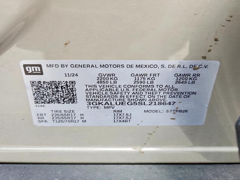 2025 Gmc Terrain მანქანა იყიდება აუქციონზე, vin: 3GKALUEG5SL218647, აუქციონის ნომერი: 54815826