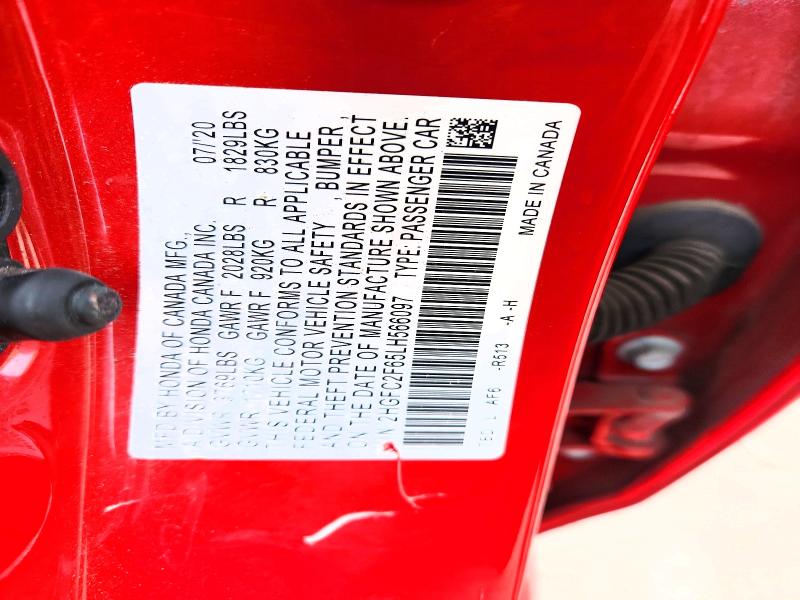 2020 Honda Civic მანქანა იყიდება აუქციონზე, vin: 2HGFC2F65LH566097, აუქციონის ნომერი: 50247386