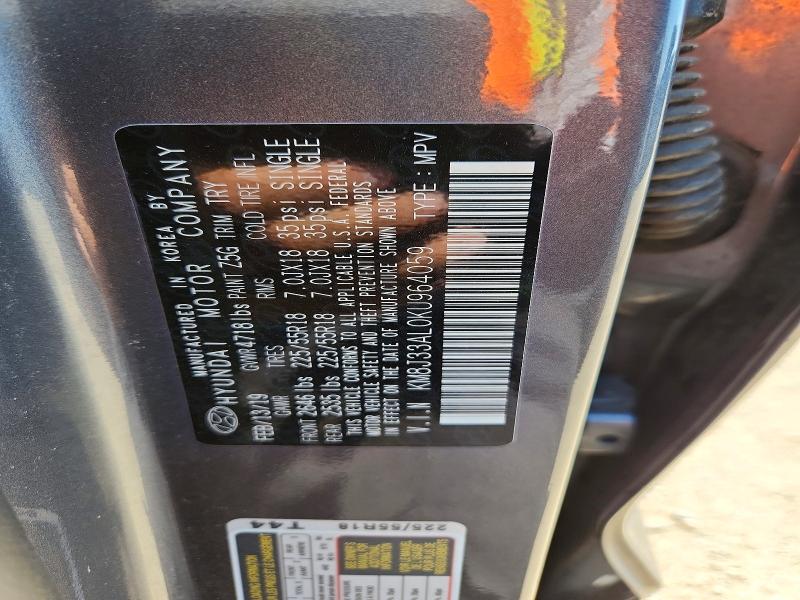 2019 Hyundai Tucson მანქანა იყიდება აუქციონზე, vin: KM8J33AL0KU964059, აუქციონის ნომერი: 53769056
